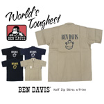 ベンデイビス BEN DAVIS　半袖ハーフジップシャツ