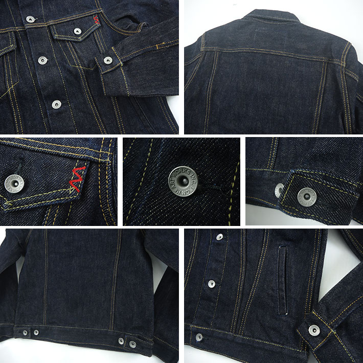 IRON HEART 21oz セルビッジデニムサイドポケット付き トラッカージャケット 526PJ -JOE-