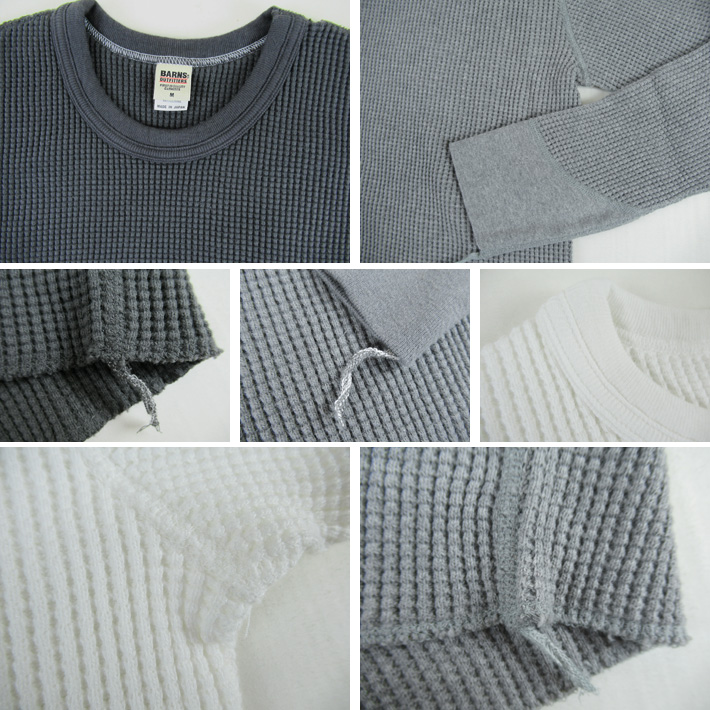 BARNS バーンズ サーマル WAFFLE 長袖Tシャツ TOUGH-NECK ロング