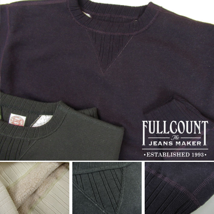 FULLCOUNT フルカウント スウェットシャツ DOUBLE V SET IN SLEEVE