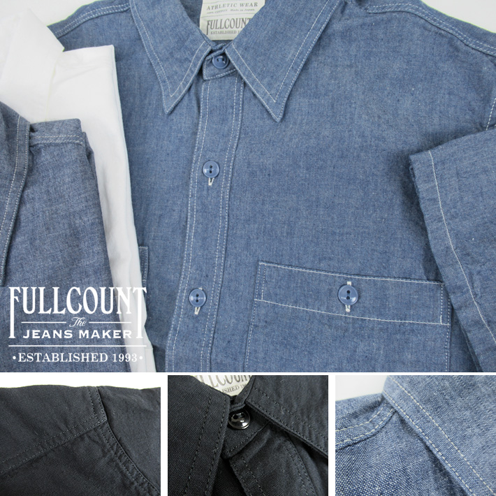 FULLCOUNT フルカウント 半袖 シャンブレーシャツ Chambray Shirt Half