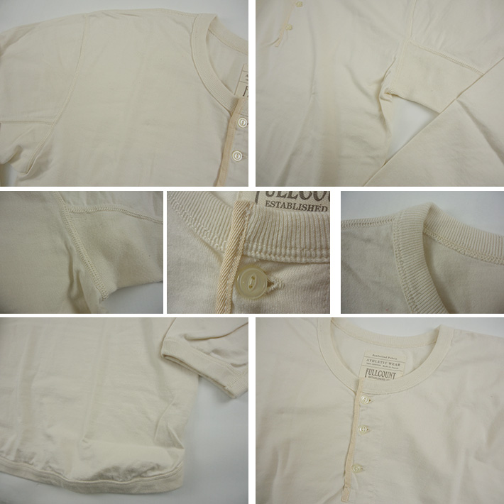 FULLCOUNT フルカウント 長袖 ヘンリーネック フラットシーム TシャツFLAT SEAM HEAVY WEIGHT HENRY TEE L/S 5222LH 【長袖Tシャツ】 -JOE-