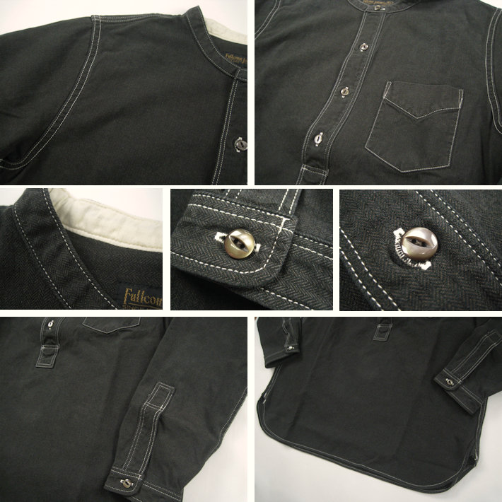 フルカウント ヘリンボーン プルオーバーシャツ