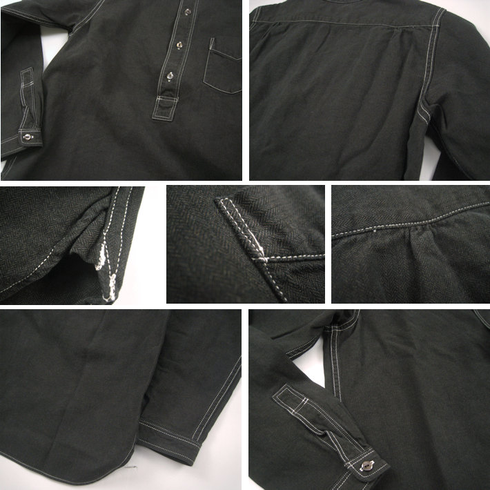 フルカウント ヘリンボーン プルオーバーシャツ