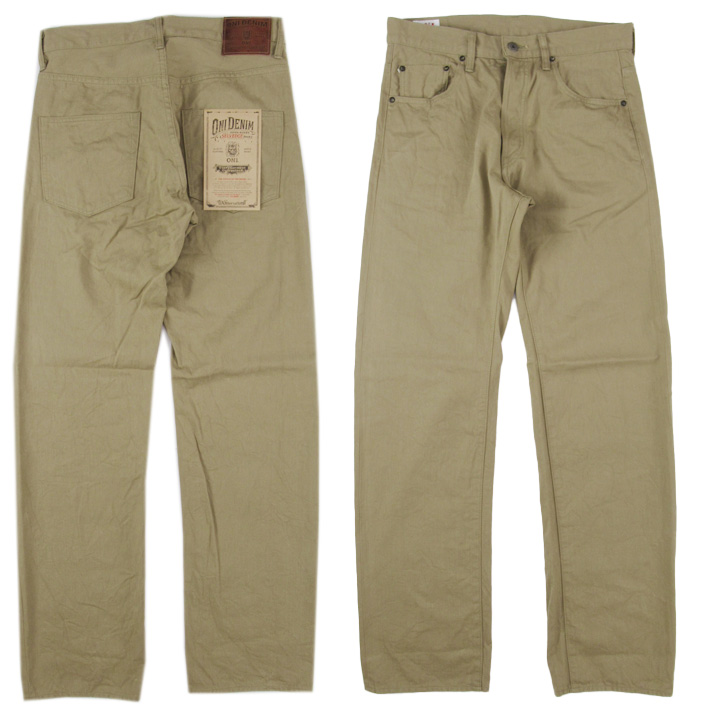 鬼デニム リラックスストレート 8oz セルビッジチノ カーキベージュ