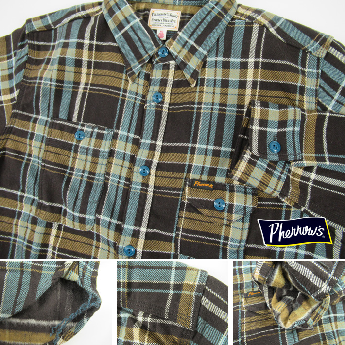 PHERROW'S フェローズ フランネルシャツ 25W-750WS-C -JOE-