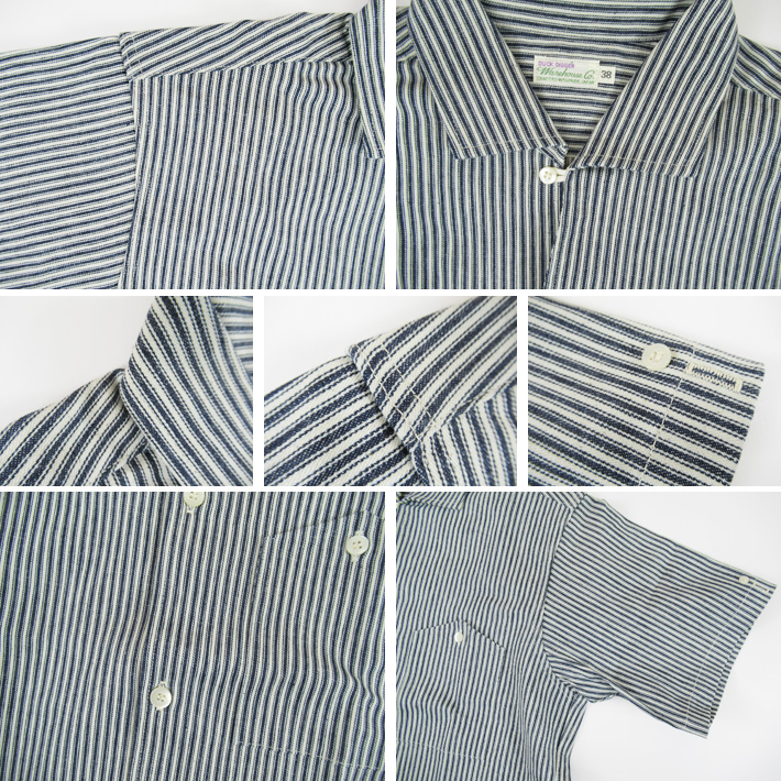 ウエアハウス へリンボーン シャンブレーシャツ