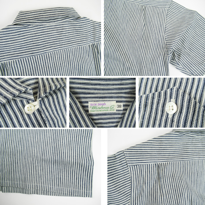 ウエアハウス へリンボーン シャンブレーシャツ