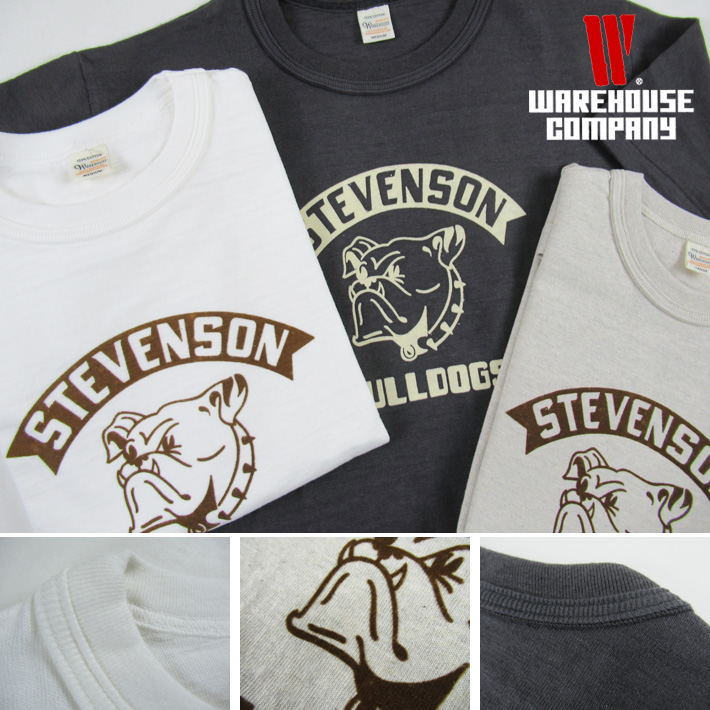 WAREHOUSE ウエアハウス Lot.4601 Tシャツ STIVENSON 【半袖Tシャツ】 【メール便可】 -JOE-