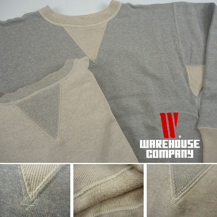 WAREHOUSE ウエアハウス Lot.466 2本針コンビ両Vスウェット -JOE-
