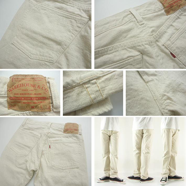 WAREHOUSE ウエアハウス Lot 900XX キナリ ホワイト ジーンズ -JOE-